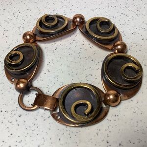 Elegant Copper and Black Swirl Bracelet